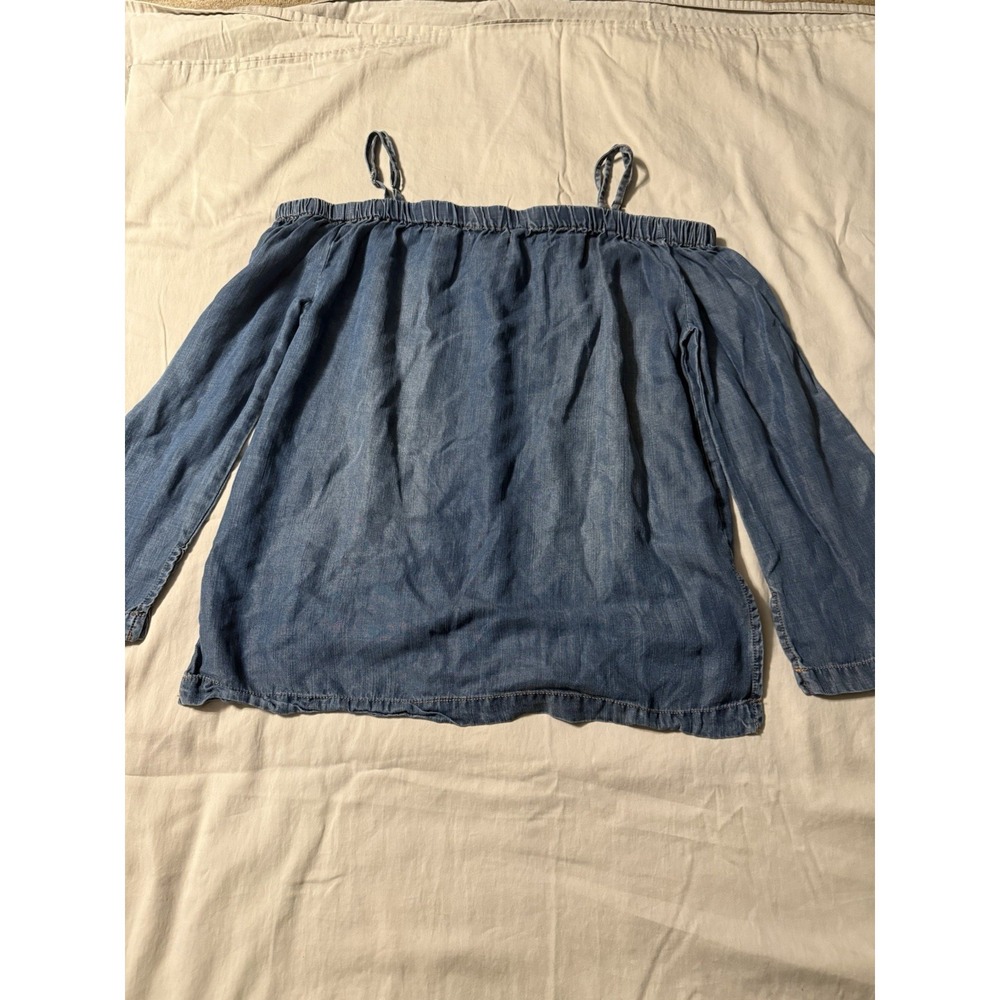 Velvet Heart Off The shoulder Distressed Shirt Size Small Long Sleeve